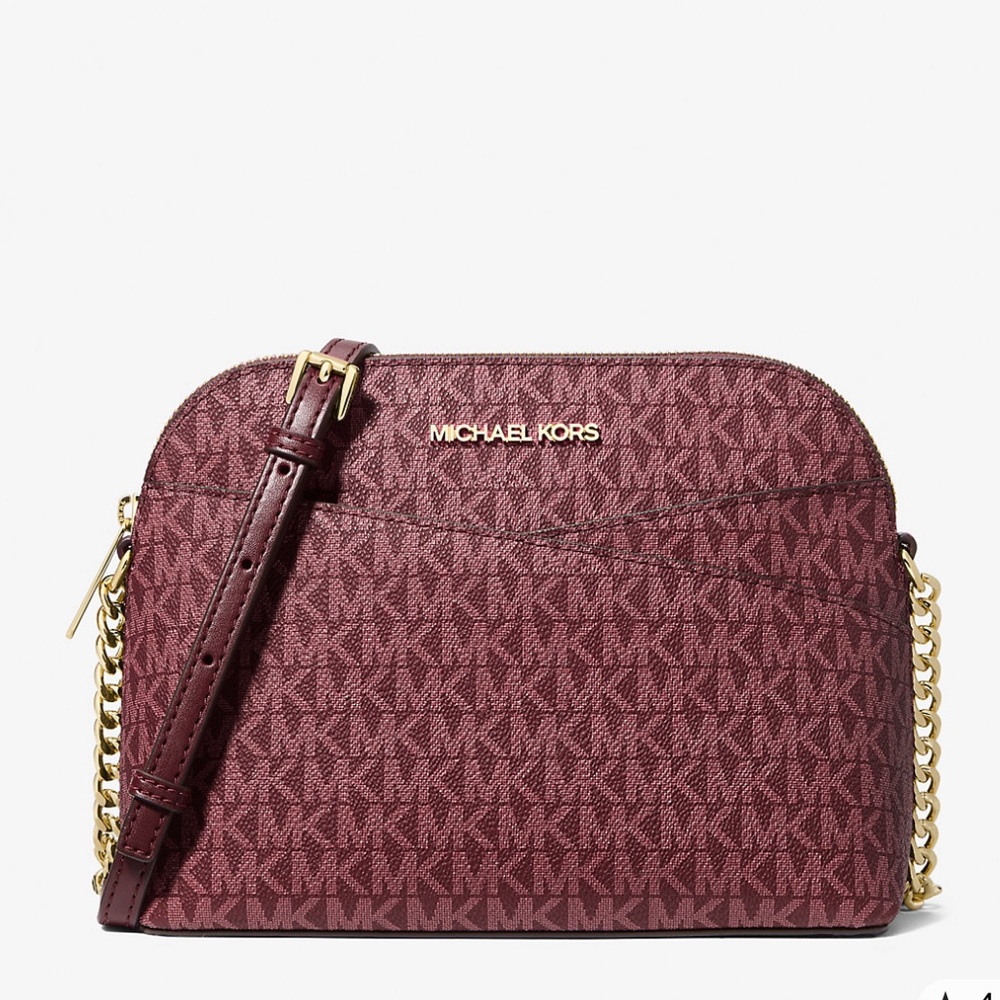 MICHAEL KORS Jet Set Travel Md Signature Logo Dome Crossbody XCROSS XBODY NWT